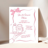Whimsical Bottle Service Baby Shower Bar Menu Sign