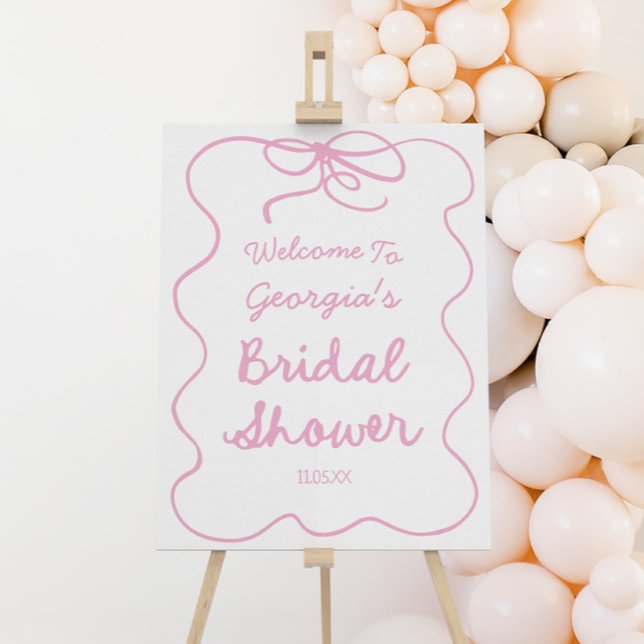 Whimsical Bow Border Bridal Shower Welcome Sign (Creator Uploaded)