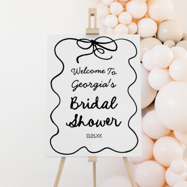 Whimsical Bow Border Bridal Shower Welcome Sign (Creator Uploaded)