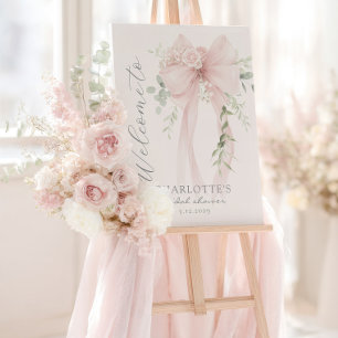 Whimsical Bow Bridal Shower Welcome Foam Board