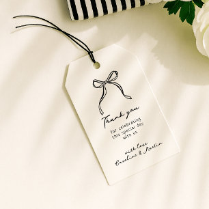 Whimsical bow, hand drawn wedding thank you gift tags