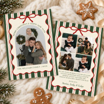 Whimsical Bow Merry Christmas Family Photo Holiday