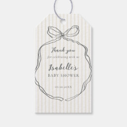 Whimsical Bow Neutral Baby Shower Gift Tags