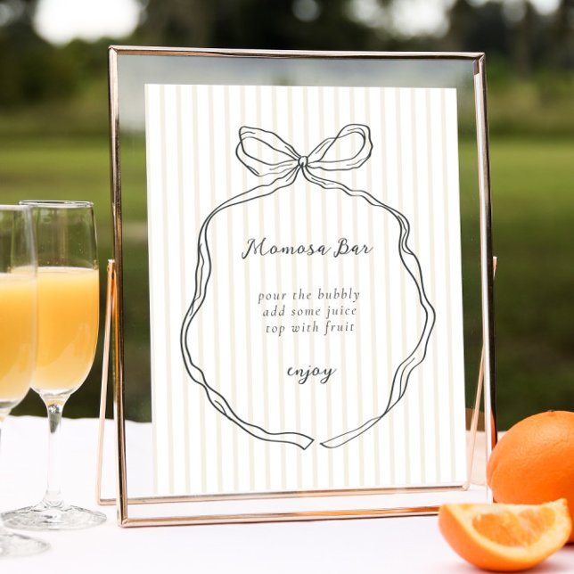 Whimsical Bow Neutral Baby Shower Momosa Bar  Poster (Creator Uploaded)