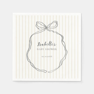 Whimsical Bow Neutral Baby Shower Napkins