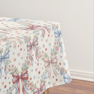 Whimsical Bow‑Pattern Garden Style Tablecloth