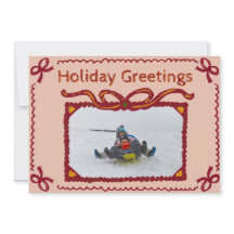 Whimsical Bow Present Holiday Photo Greeting Card