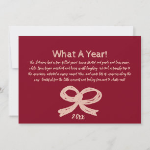 Whimsical Bow Present Holiday Photo Greeting Card