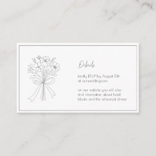 Whimsical Bow RSVP Wedding Website Enclosure Card