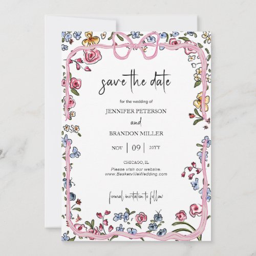 Whimsical Bow Save the Date Photo Invitation