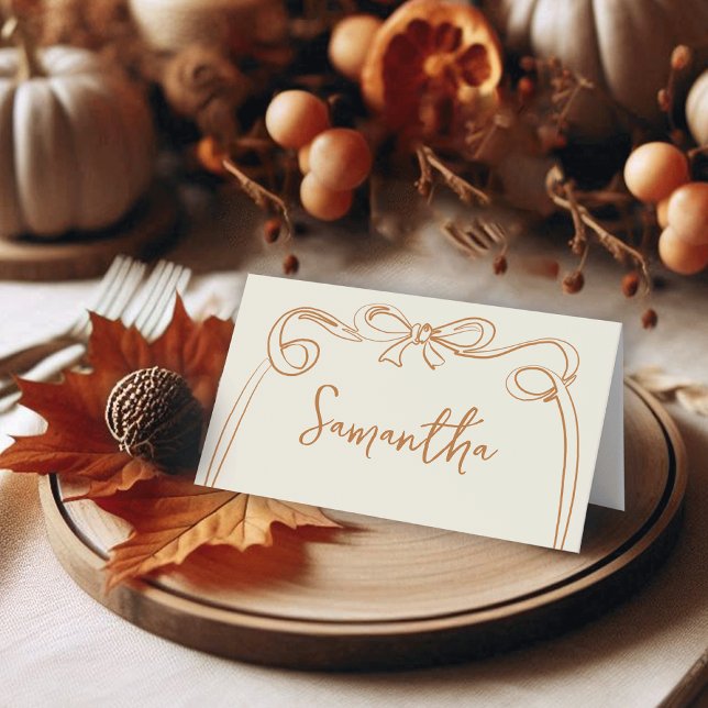 Whimsical Bow Thanksgiving Place Cards (Creator Uploaded)
