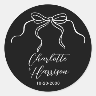 Whimsical Bow Wedding Sticker