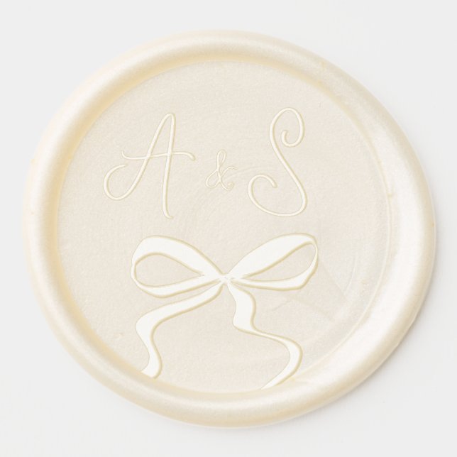 Whimsical Bow Wedding Wax Seals Seal Sticker (Front)