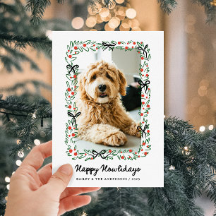 Whimsical Bows Cute Happy Howlidays from the Dog Holiday Card