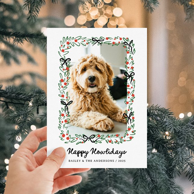 Whimsical Bows | Cute Happy Howlidays from the Dog Holiday Card (Creator Uploaded)