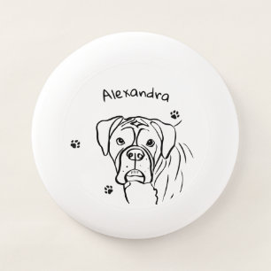 Whimsical Boxer: Editable Text Line Art Wham-O Frisbee