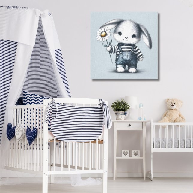 Whimsical Boy Bunny Canvas Print (Creator Uploaded)