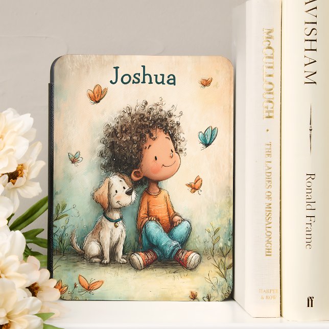 Whimsical Boy & Dog Kindle Case (Creator Uploaded)