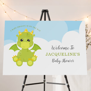 Whimsical Boy Dragon Baby Shower Foam Board