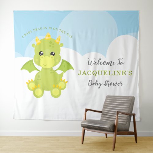 Whimsical Boy Dragon Baby Shower  Tapestry
