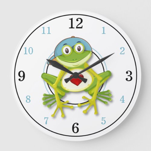 Whimsical Boy Frog Acrylic Wall Clock