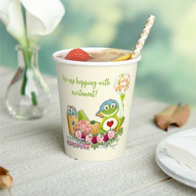 Whimsical Boy Frog Baby Shower Paper Cups (Insitu)