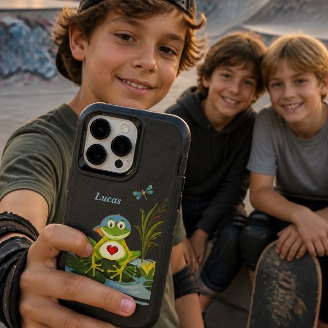 Whimsical Boy Frog | Personalized Otterbox iPhone Case (Creator Uploaded)