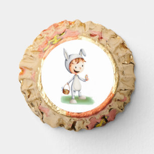 Whimsical Boy in Bunny Costume Easter Reese's Peanut Butter Cups