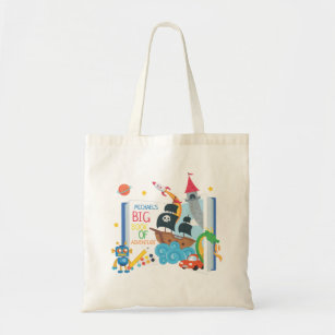 Whimsical Boy Library Book Tote Bag