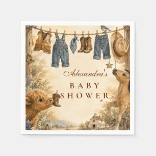 Whimsical Boy Western Boho Baby Shower Napkins