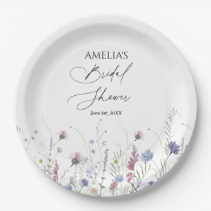 Whimsical Bridal Shower Paper Napkins, Purple Plates