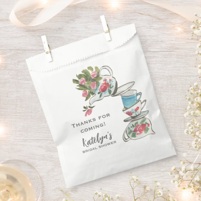 Whimsical Bridal Shower Tea Party  Favor Bag (Clipped)