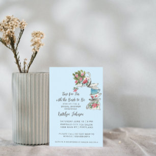 Whimsical Bridal Shower Tea Party Invitation