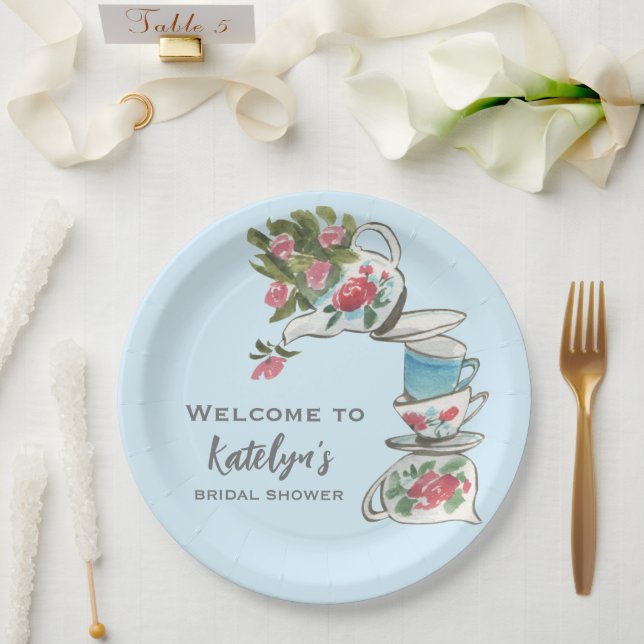 Whimsical Bridal Shower Tea Party  Paper Plates (Wedding)