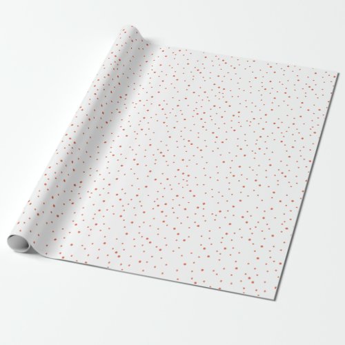Whimsical Bright Red Snowfall Dots Holiday Wrapping Paper