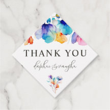 Whimsical Bright Wild Flower Wedding Favor Tags