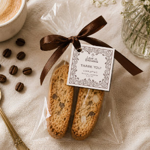Whimsical Brown Love Is Brewing Bridal Shower Favor Tags