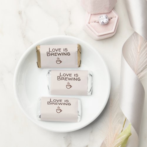 Whimsical Brown Love Is Brewing Bridal Shower Hershey's Miniatures