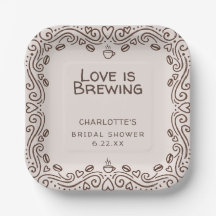 Whimsical Brown Love Is Brewing Bridal Shower