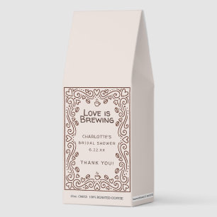 Whimsical Brown Love Is Brewing Bridal Shower Roasted Coffee