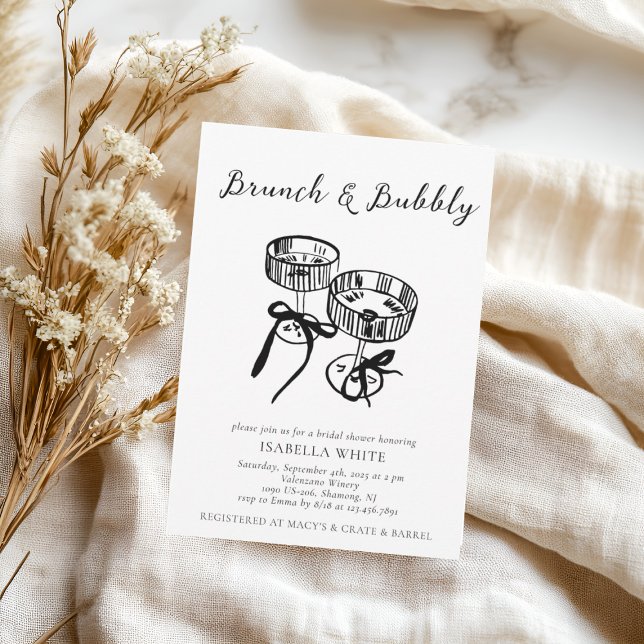 Whimsical Brunch & Bubbly Bridal Shower  Invitation (Creator Uploaded)