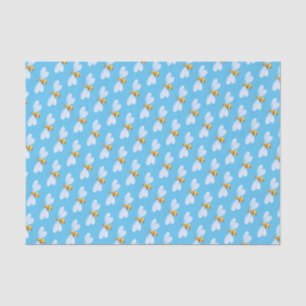Whimsical bumble bee blue white tissue paper