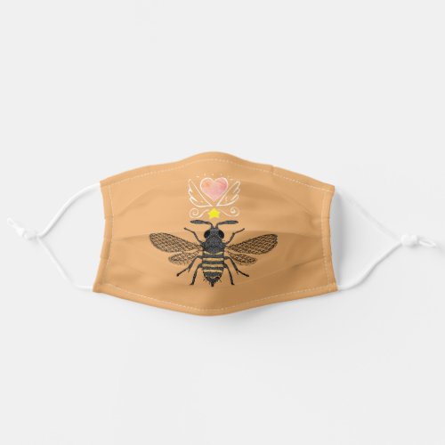 Whimsical Bumble Bee Kind Adult Cloth Face Mask