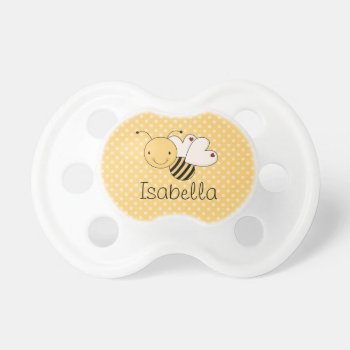 Whimsical Bumble Bee Personalized Pacifier by WhimsicalPrintStudio at Zazzle