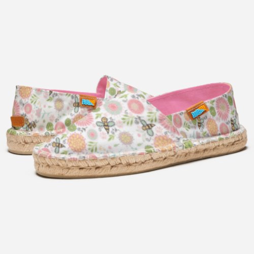 Whimsical Bumblebee Floral Espadrilles
