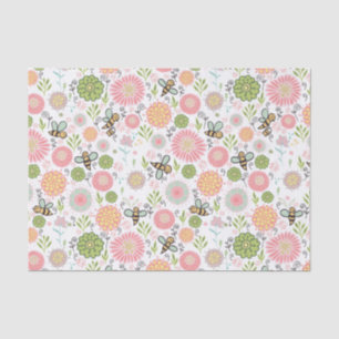 Whimsical Bumblebee Floral Tissue Paper