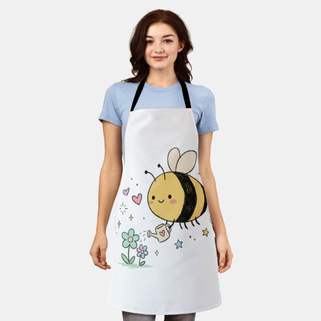  Whimsical Bumblebee Nature Lover  Apron (Worn)