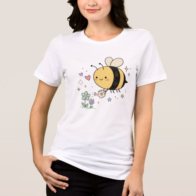  Whimsical Bumblebee Nature Lover  Tri-Blend Shirt (Front)