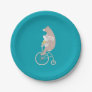 Whimsical Bunny and Bear Riding a Bike Paper Plates