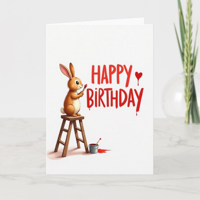 Whimsical Bunny Art Card (Front)